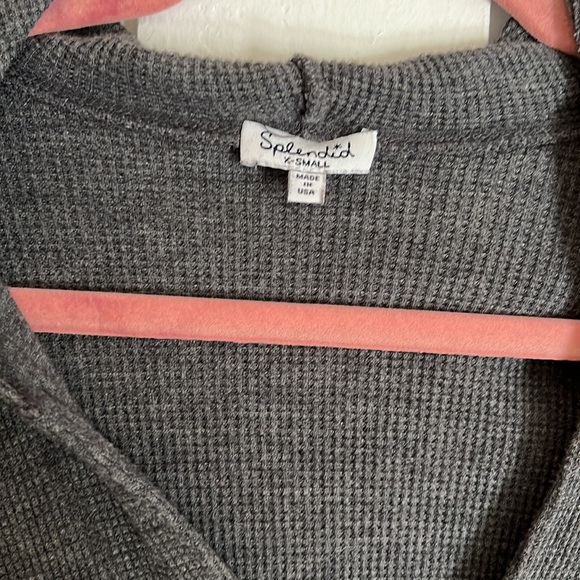 Splendid V Neck Hoodie - Picture 2 of 4